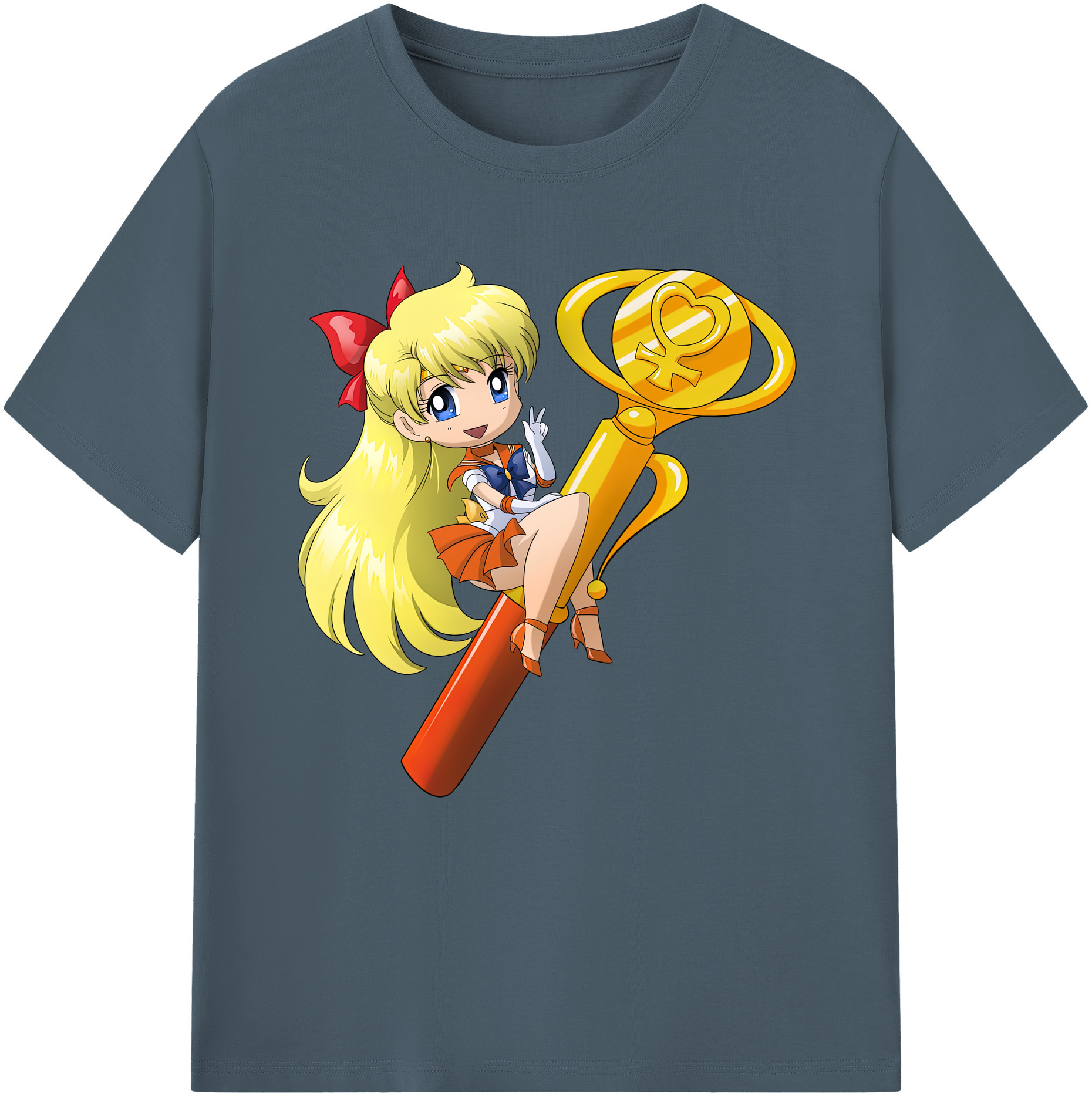（画像用） 美少女戦士セーラームーン 愛野 美奈子 あいの みなこ Sailor Moon Aino Minako 綿100％半袖Tシャツ（フロントプリント）